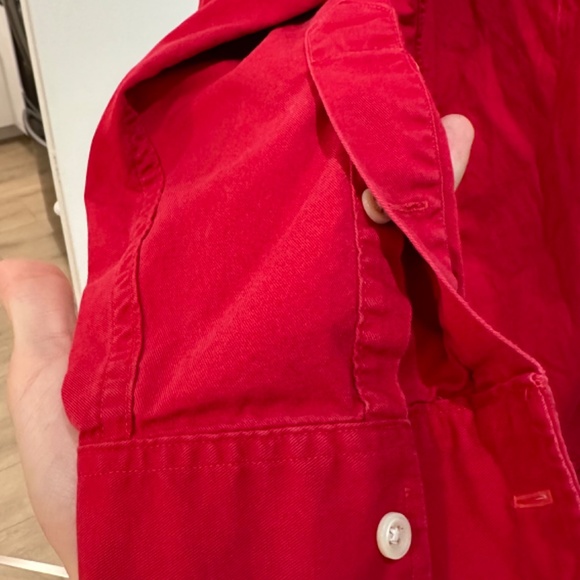 VTG Polo By Ralph Lauren Red Long Sleeve Button Up 100% Cotton (made In Canada) - Picture 4 of 7